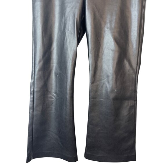 Zara Large Faux Leather Black Pants Wide Leg - Picture 12 of 16